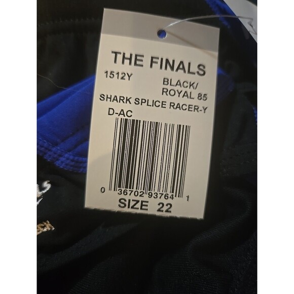 The Finals Shark Splice Royal/black Splice Racer Briefs, Boy Sz 22, NEW - Picture 3 of 3